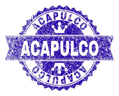 Grunge Acapulco damga mühür kurdele ile dokulu