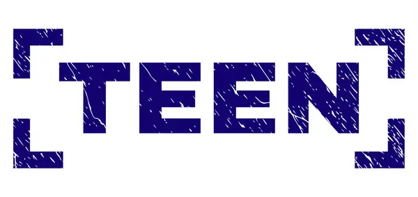 Selo de selo TEEN texturizado Grunge entre cantos —  Vetores de Stock