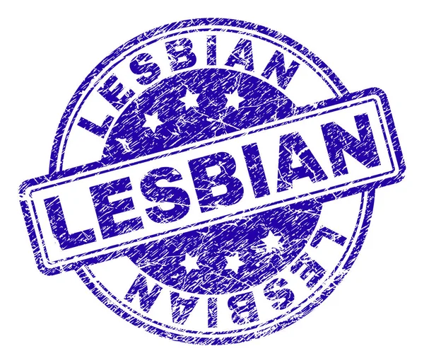 Scratched Textured LESBIAN Stamp Seal — Stock Vector