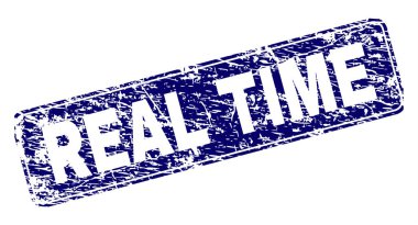 Yuvarlatılmış dikdörtgen damga grunge gerçek zamanlı çerçeveli