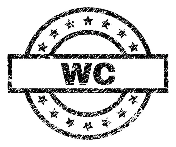 Γδαρμένο Ανάγλυφη σφραγίδα με Wc — Διανυσματικό Αρχείο