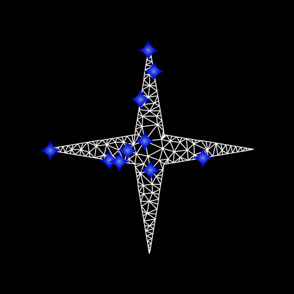 带蓝色钻石的矢量网格空间星图标 — 图库矢量图片