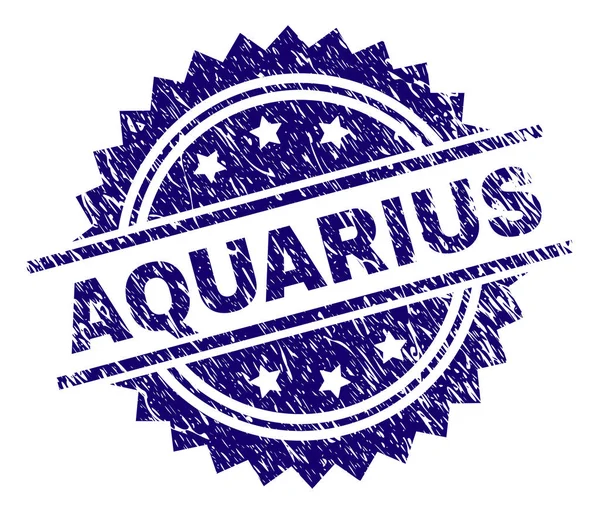 Sello de sello AQUARIUS texturizado rayado — Vector de stock