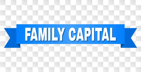 Modrá stuha s rodinnou kapitálu titulek — Stockový vektor