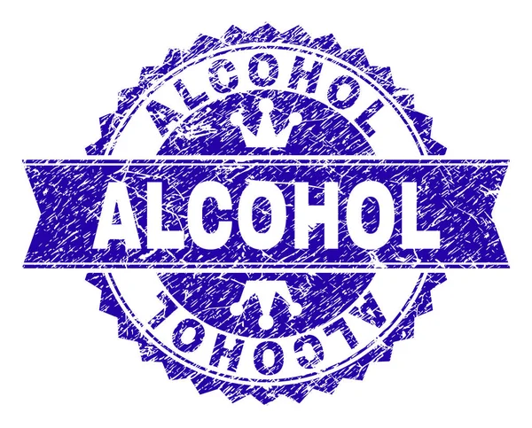 Grunge Textured sigillo francobollo ALCOHOL con nastro — Vettoriale Stock
