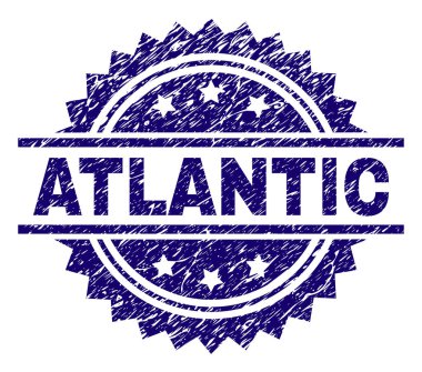 Grunge Atlantik damga mühür dokulu