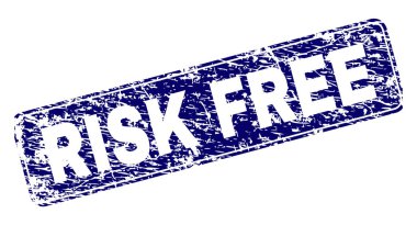 Yuvarlatılmış dikdörtgen damga grunge risksiz çerçeveli