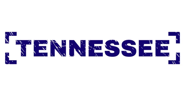 Gekrast getextureerde Tennessee stempel-zegel in hoeken — Stockvector