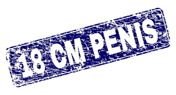 Grunge 18 Cm Penis ingelijst afgeronde rechthoek stempel — Stockvector