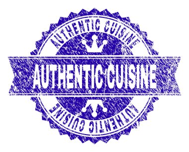 Grunge otantik mutfak damga mühür kurdele ile dokulu