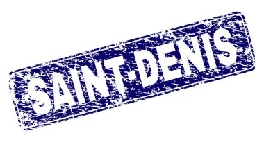 Yuvarlatılmış dikdörtgen damga çizilmiş Saint-Denis çerçeveli