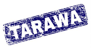 Yuvarlatılmış dikdörtgen damga grunge Tarawa çerçeveli