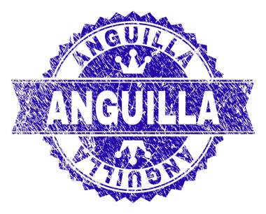 Grunge Anguilla damga mühür kurdele ile dokulu