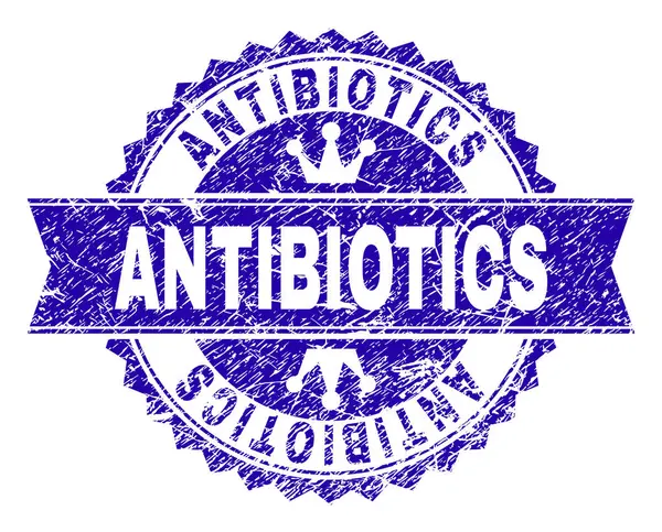 Sello de sello antibiológico texturizado rayado con cinta — Vector de stock