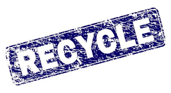 Grunge recyklaci zarámovaný razítko zaoblený obdélník — Stockový vektor