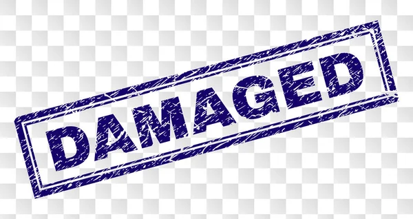 Grunge DAMAGED Rectangle Stamp — Stock Vector