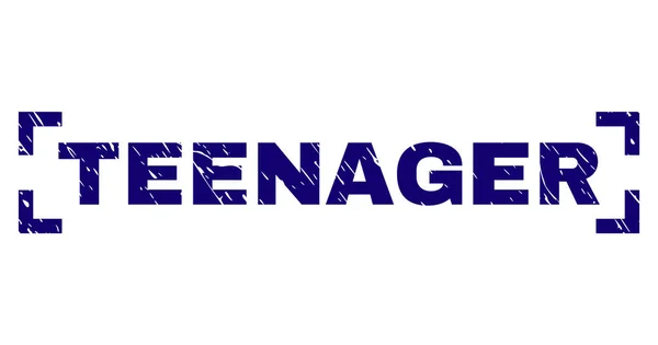 Selo texturizado riscado do selo do TEENAGER entre cantos —  Vetores de Stock