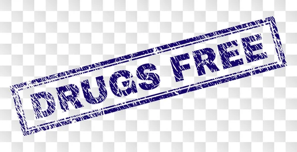 GRunge DRUGS GRATIS Sello de rectángulo — Archivo Imágenes Vectoriales