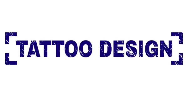 Grunge Textured TATTOO DESIGN Stamp Seal Between Corners — Stock Vector