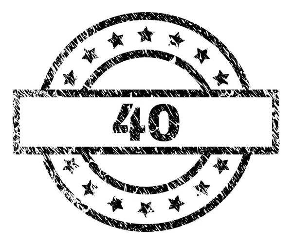 Sceau texturé rayé de 40 timbres — Image vectorielle