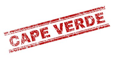 Dokulu Cape Verde damga mühür çizik