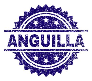 Dokulu Anguilla damga mühür çizik