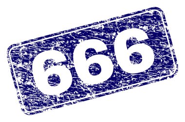 Yuvarlatılmış dikdörtgen damga çizilmiş 666 çerçeveli