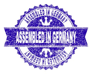 Grunge dokulu monte içinde Almanya damga mühür ile şerit