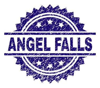 Grunge Angel Falls damga mühür dokulu