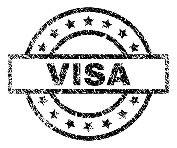 Sceau VISA texturé rayé — Image vectorielle