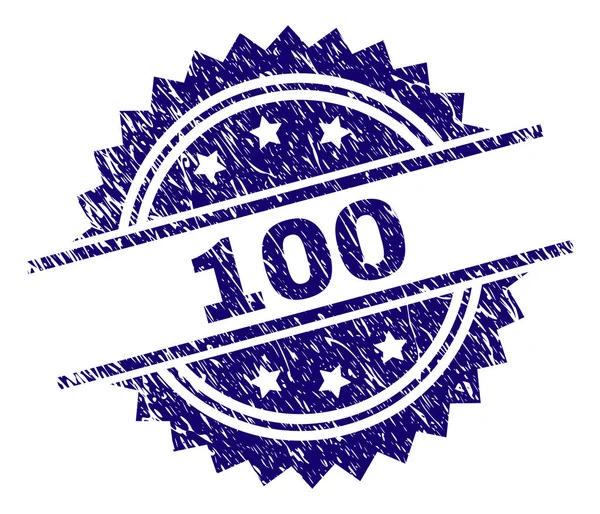 Sceau texturé rayé de 100 timbres — Image vectorielle
