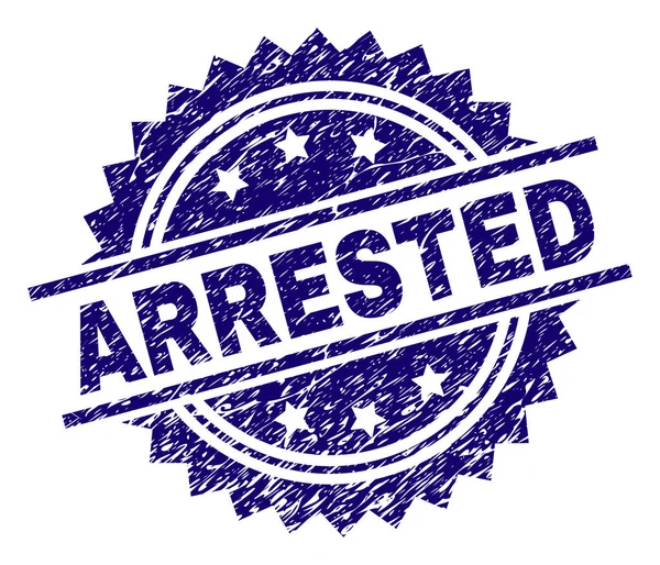 Sello de sello ARRESTED con textura rayada — Vector de stock