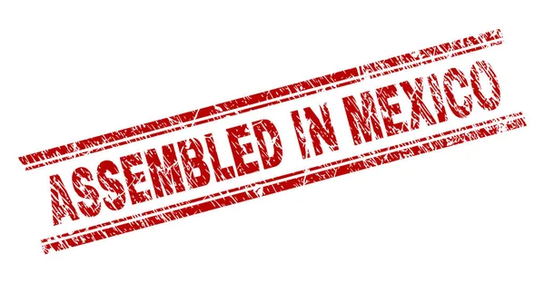 Selo texturizado riscado ASSEMBLED IN MEXICO Stamp —  Vetores de Stock