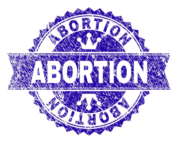 Selo texturizado riscado do selo da ABORÇÃO com fita — Vetor de Stock