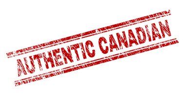 Grunge otantik Kanada damga mühür dokulu