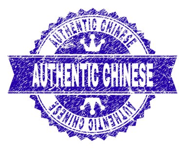 Çizik dokulu otantik Çin damga mühür ile şerit