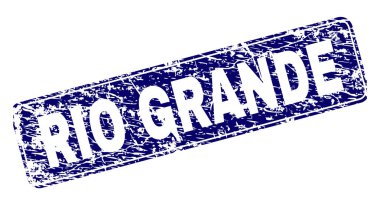 Yuvarlatılmış dikdörtgen damga grunge Rio Grande çerçeveli