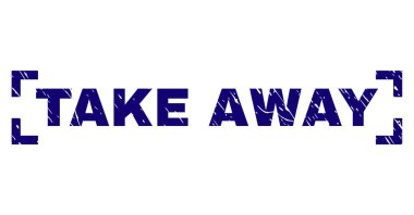 Dokulu Take Away damga mühür köşeleri içinde çizik