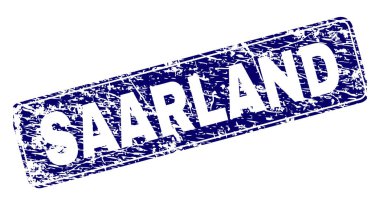 Yuvarlatılmış dikdörtgen damga grunge Saarland çerçeveli