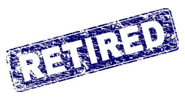 Grunge çerçeveli yuvarlatılmış dikdörtgen damga emekli