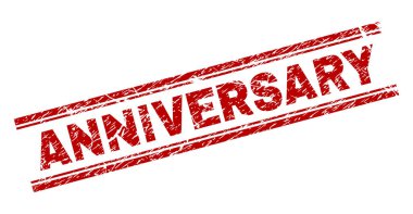 Dokulu yıldönümü damga mühür çizik