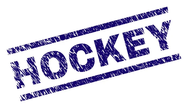 Gekrast getextureerde Hockey stempel-zegel — Stockvector