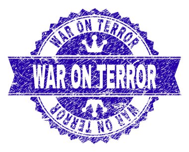 Terör damga mühür kurdele ile çizilmiş dokulu savaş