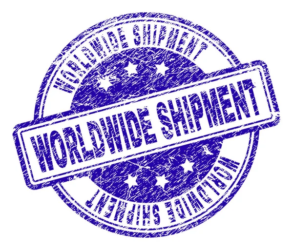 Grunge Textured WORLDWIDE SHIPMENT Sello de sello — Vector de stock