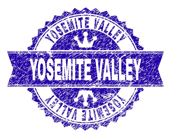Sello de sello YOSEMITE VALLEY con textura grunge con cinta — Vector de stock