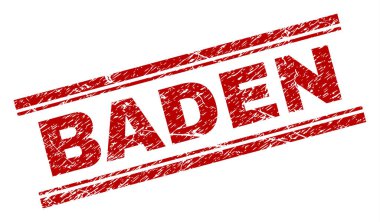 Dokulu Baden damga mühür çizik