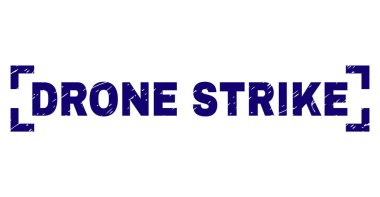 Grunge Drone Strike damga mühür köşeleri içinde dokulu