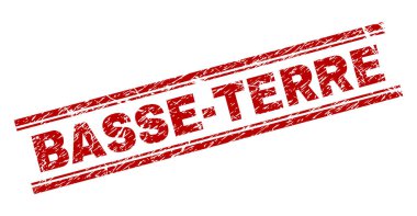 Grunge Basse-Terre damga mühür dokulu