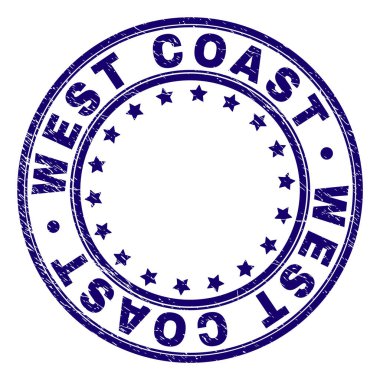 Grunge West Coast damga mühür yuvarlak dokulu