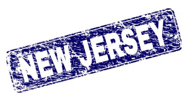 Yuvarlatılmış dikdörtgen damga grunge New Jersey çerçeveli